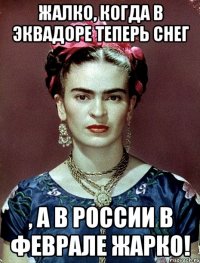 Жалко, когда в Эквадоре теперь снег , а в России в феврале жарко!