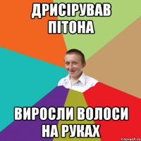 Дрисірував пітона виросли волоси на руках