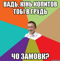 вадь, кінь копитов тобі в грудь чо замовк?