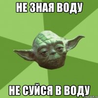 Не зная воду Не суйся в воду