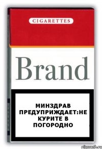 Минздрав предуприждает:не курите в погородно