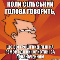 Коли сільський голова говорить, що всі гроші виділені на ремонт ДК використані за призначенням