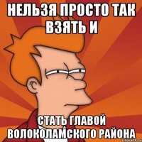 Нельзя просто так взять и стать главой Волоколамского района