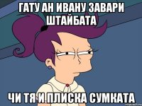 гату Ан Ивану завари штайбата чи тя и плиска сумката
