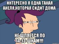 Интересно я одна такая Анеля,которая сидит дома не шляется по 14-13-шкам!!!