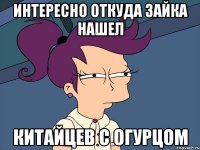 Интересно откуда зайка нашел Китайцев с огурцом