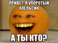 Привет, я упоротый апельсин а ты кто?