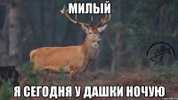 милый я сегодня у Дашки ночую