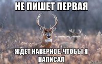 не пишет первая ждет наверное, чтобы я написал