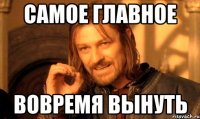 САМОЕ ГЛАВНОЕ ВОВРЕМЯ ВЫНУТЬ