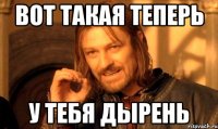 вот такая теперь у тебя дырень
