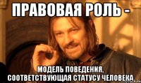 правовая роль - модель поведения, соответствующая статусу человека