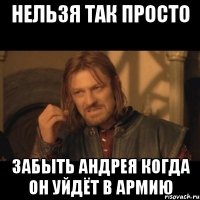 Нельзя так просто Забыть Андрея Когда он уйдёт в армию