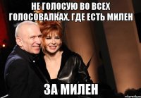 Не голосую во всех голосовалках, где есть Милен за Милен