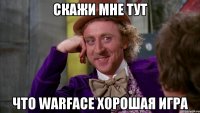 скажи мне тут Что warface хорошая игра