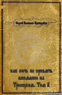 Сергей Иванович Идисюдайко как ночь не привлечь внимание на Троицком. Том I