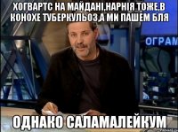 хогвартс на майдані,нарнія тоже,в конохе туберкульоз,а ми пашем бля однако саламалейкум