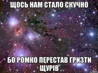 Щось нам стало скучно Бо ромко перестав гризти щурів