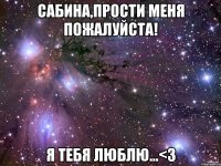 Сабина,прости меня пожалуйста! Я тебя люблю...<3