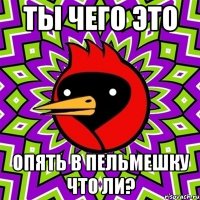 Ты чего это Опять в пельмешку что ли?