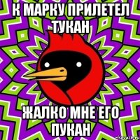 К марку прилетел тукан Жалко мне его пукан