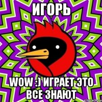 Игорь Wow :) играет это все знают