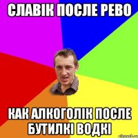 Славік после рево Как алкоголік после бутилкі водкі