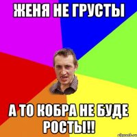 Женя не грусты а то кобра не буде росты!!