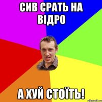 Сив срать на відро а хуй стоїть!