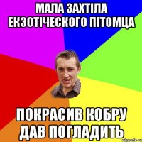 МАЛА ЗАХТІЛА ЕКЗОТІЧЕСКОГО ПІТОМЦА ПОКРАСИВ КОБРУ ДАВ ПОГЛАДИТЬ