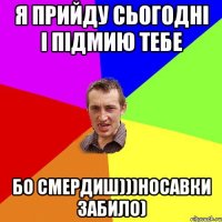 я прийду сьогодні і підмию тебе бо смердиш)))носавки забило)