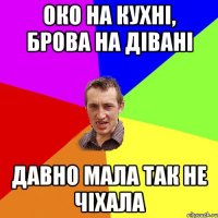 Око на кухні, брова на дівані Давно мала так не чіхала