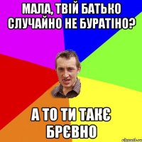 мала, твій батько случайно не буратіно? А то ти такє брєвно