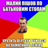 Малий пішов по батьковим стопам Крутить вертухи вчиться на памятнику Лєніну