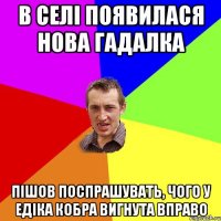 В селі появилася нова гадалка Пішов поспрашувать, чого у Едіка кобра вигнута вправо