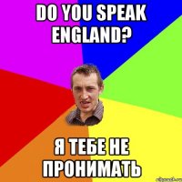 Do you speak england? Я тебе не пронимать