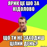 Ярик це шо за кідолово що ти не заходиш цілий день?