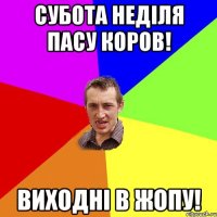 Субота неділя пасу коров! Виходні в жопу!