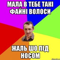 мала в тебе такі файні волоси жаль шо під носом