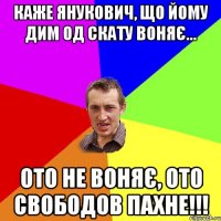 каже янукович, що йому дим од скату воняє... ото не воняє, ото свободов пахне!!!