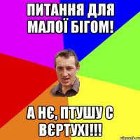 Питання для малої бігом! А нє, птушу с вєртухі!!!