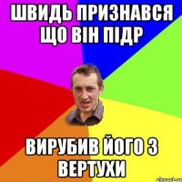 Швидь признався що він підр вирубив його з вертухи