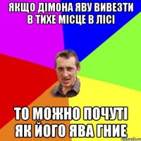 Якщо Дімона яву вивезти в тихе місце в лісі То можно почуті як його ява гние