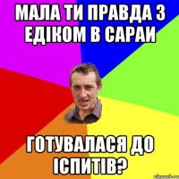 мала ти правда з Едіком в сараи готувалася до іспитів?