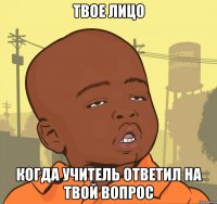 твое лицо когда учитель ответил на твой вопрос