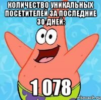 Количество уникальных посетителей за последние 30 дней: 1 078