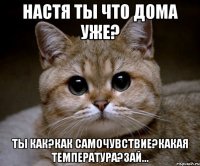 настя Ты что дома Уже? ты Как?как самочувствие?какая температура?зай...