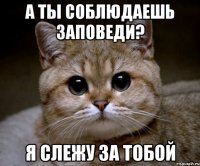 А ты соблюдаешь заповеди? Я слежу за тобой