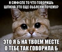 И смфсле то что говоришь шлюха это еще оьбясни почему? это я б на твоем месте о тебе так говорила б