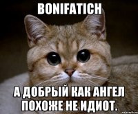 Bonifatich А Добрый как ангел похоже не идиот.